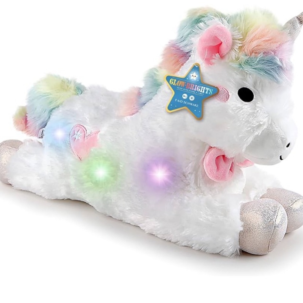 NWT FAO Schwarz Light Up Unicorn With Sound & Light